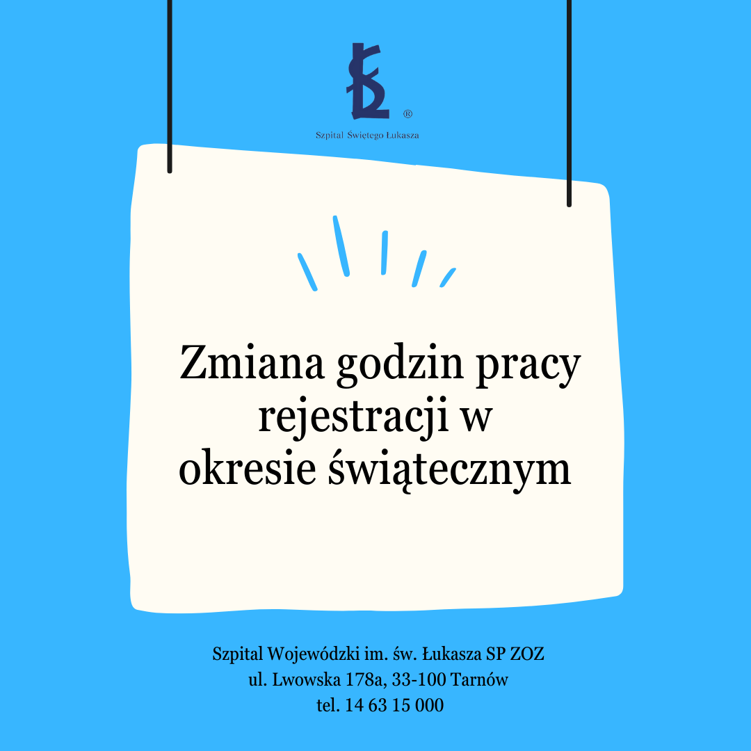 ZMIANA GODZIN PRACY REJESTRACJI W OKRESIE ŚWIĄTECZNYM