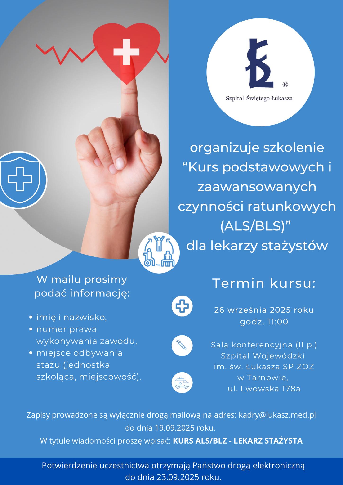 Kurs podstawowych i zaawansowanych czynności ratunkowych (ALS/BLS) dla lekarzy stażystów